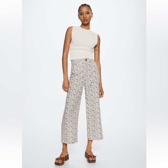 Mango Pants - MNG 100% Linen Floral Pants